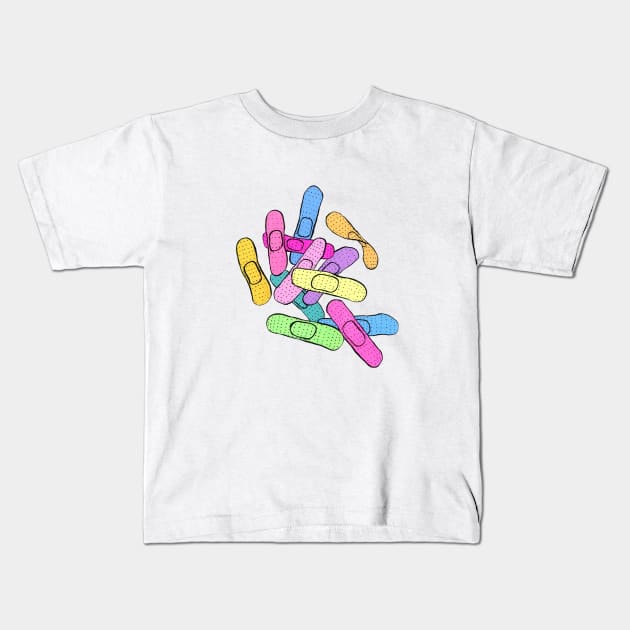 Color Band Aid Kids T-Shirt by ADEHLALEE